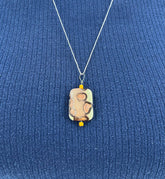 Beautiful One of a Kind Stone Pendant of Brown and Orange NEW - RealThreads